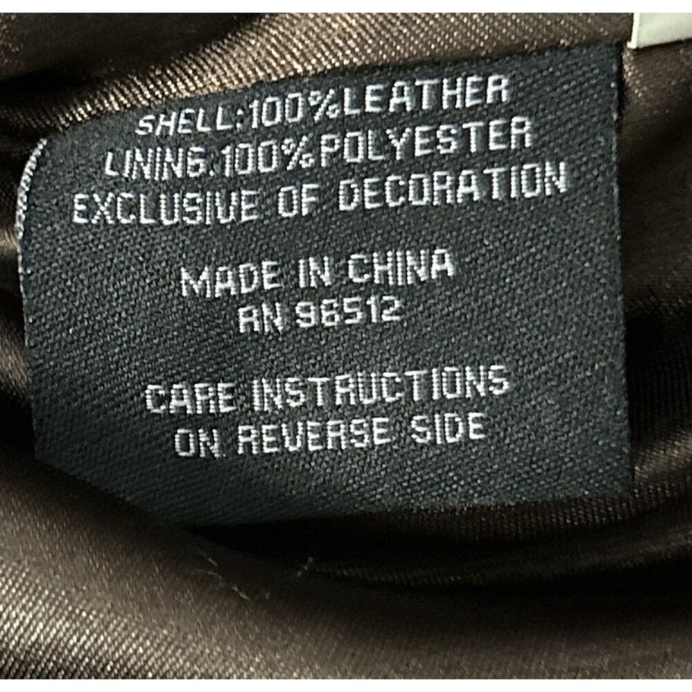 Saguaro Leather Suede Fringe Jacket Studded Cross Western Biker Brown Y2K Sz L - Picture 5 of 6